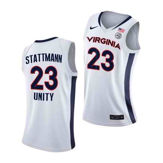 Virginia Cavaliers Kody Stattmann Virginia Cavaliers White Unity 2021 New Brand Jersey